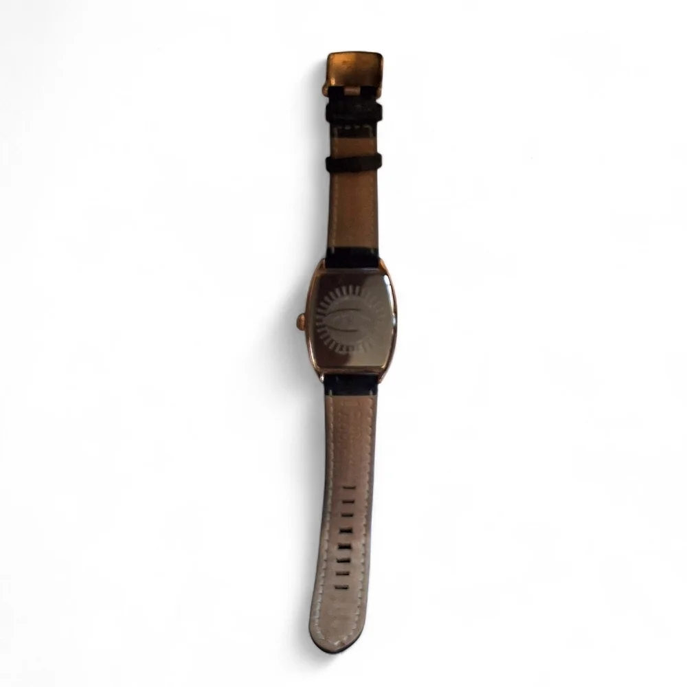 Christian Audigier Watch INC-310 Rose Gold Tattoo Dial Black Leather Band